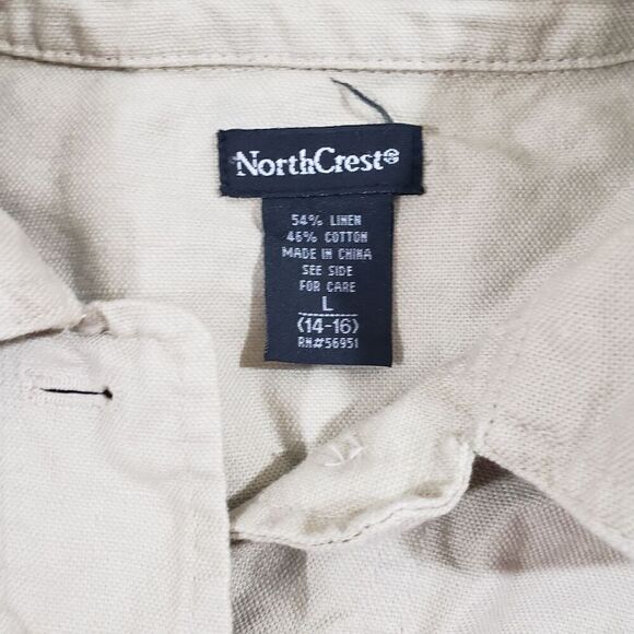 North Crest womens size large khaki linen and cotton layering jacket blazer - Picture 5 of 5
